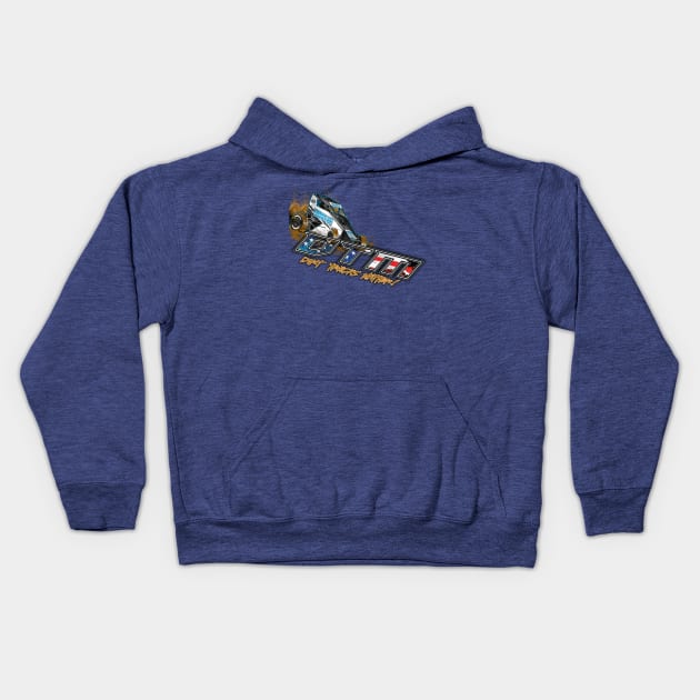 dirt racing apparel Kids Hoodie by Artslave Custom Car Art